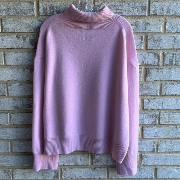 Van Kukil Kashmir Long Sleeve Turtleneck Cashmere Pink Sweater Women's Size M - Picture 2 of 10